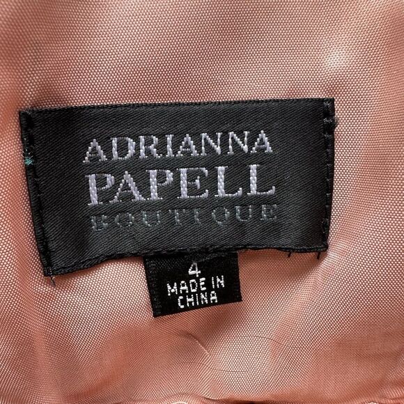 Adrianna Papell Intricate Beading Mesh Netting Overlay Lace Cocktail Dress 4 - Picture 6 of 8